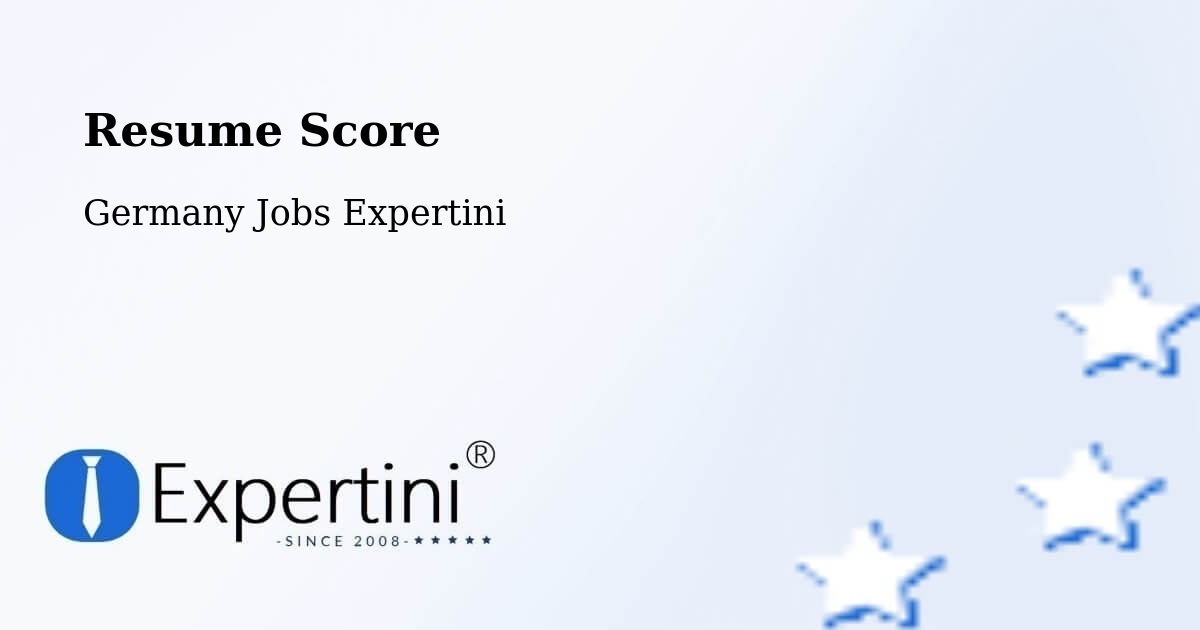 Resume Score & Job Description Match Tool – Mainburg - Germany Jobs Expertini